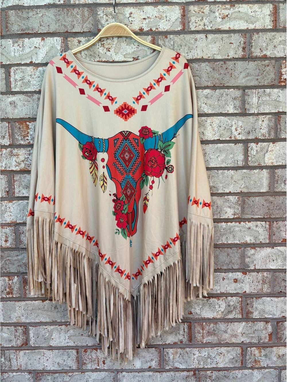 Montana West Women's Western Poncho with Sleeves One Size  NWT